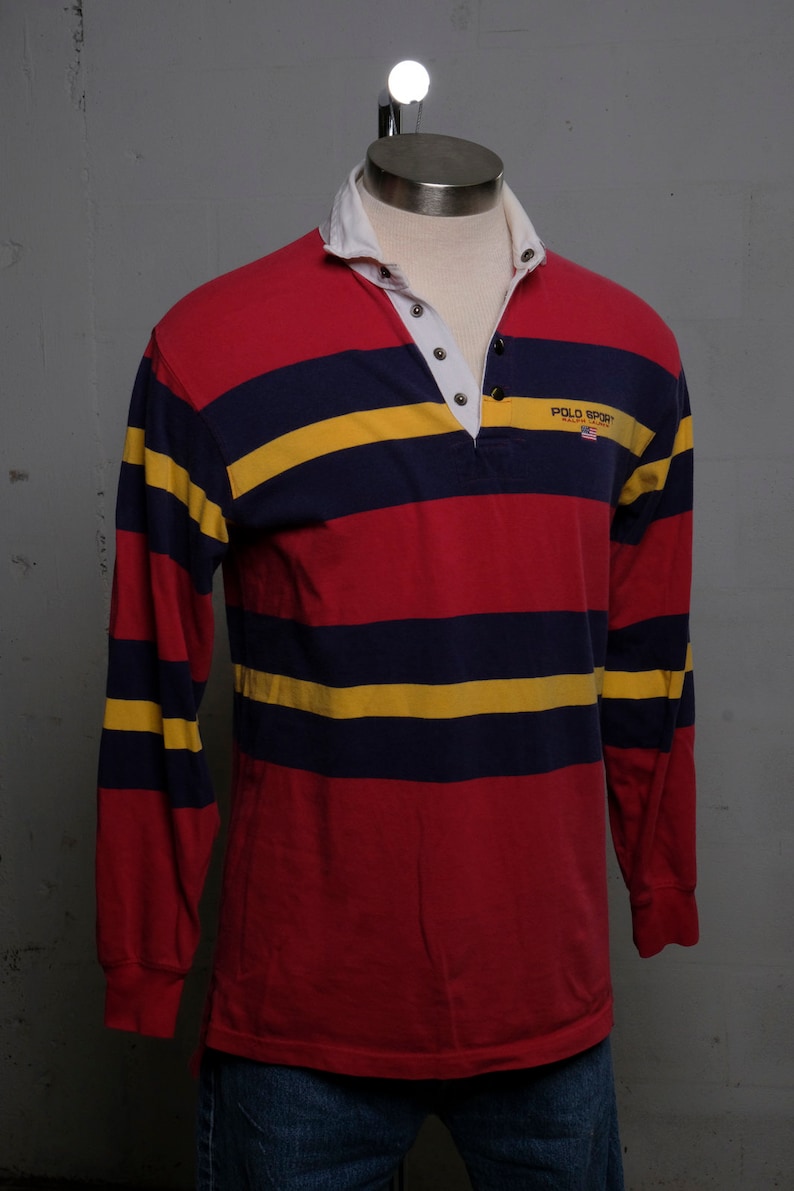 Ivy Style Polo Rugby L0048 Shirt Ralph Des Années Lauren Vintage Pull Ls 90 HYWE2eD9I