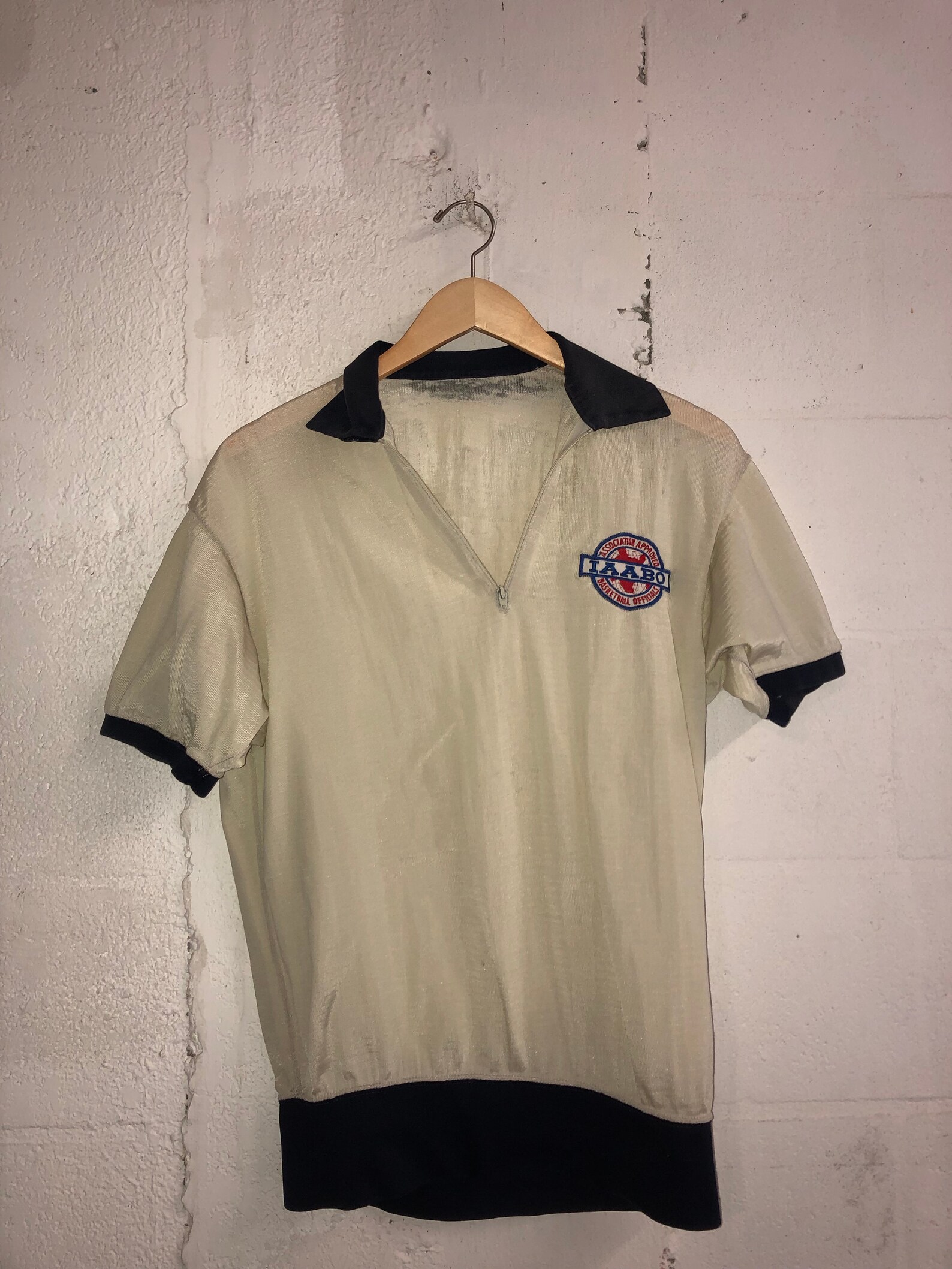 Vintage 70's IAABO polo shirt. Cool Patch Zip-up L 2549 | Etsy