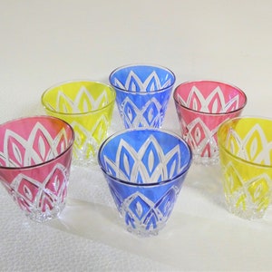 BOHEME crystal - Six old boho crystal liqueur glasses - 1960