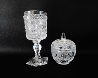 Baccarat glass and sugar bowl - Diamond model - 1920