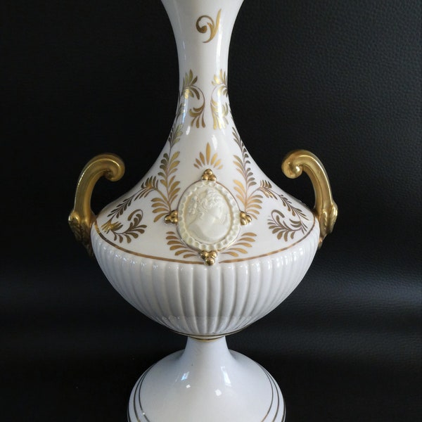 Vase soliflore en porcelaine style Empire 1950 1960