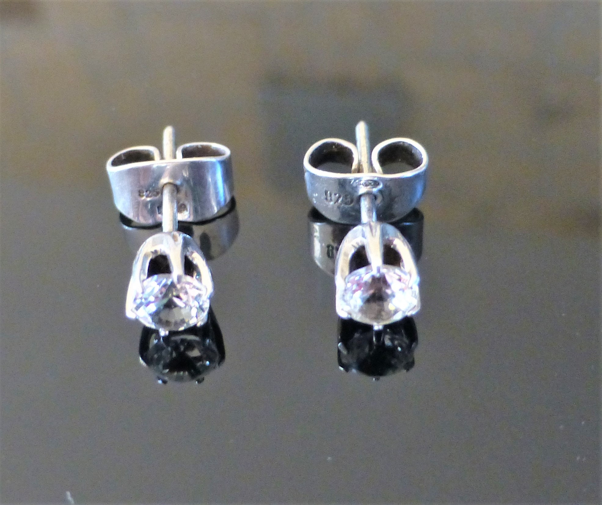 Boucles D'oreilles Anciennes En Quartz Rutile Sur Argent Massif 925 - Pendantes Dormeuses