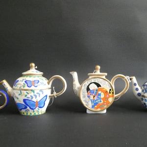 Set of Collectible Mini Porcelain Teapots - Year 2000