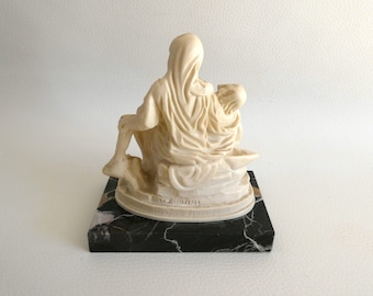 Italian Roman Statue in Ivory Stone - “pieta” Sculpture by A