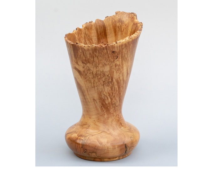 Maple Burl Natural Edge Live Edge Vase Wooden Vase Hand Made Etsy