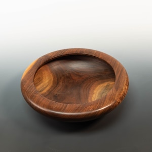 Handcrafted Walnut Bowl, Artisan Turned Wood Dish, Decorative Centerpiece, Kitchen Table Decor Unique Home Accents, Rustic Serving Bowl 1415