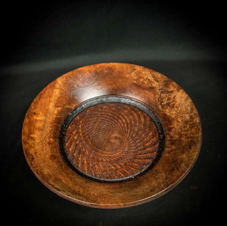 Unique Mango Wood Plate Bowl With Laser Engrave Bottom 2145 Etsy