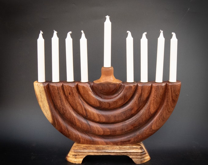 Modern Wood Menorah Hanukkah Candle Holder Jewish Hanukkah or Etsy UK
