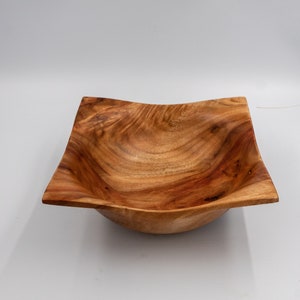 Unique Handmade Turned Carved Wooden Square camphor wood bowl plate. 1555 image 1