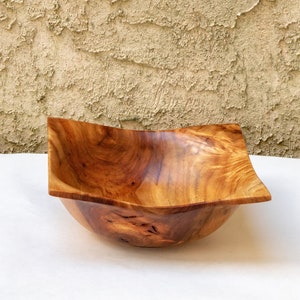 Unique Handmade Turned Carved Wooden Square camphor wood bowl plate. 1555 image 3