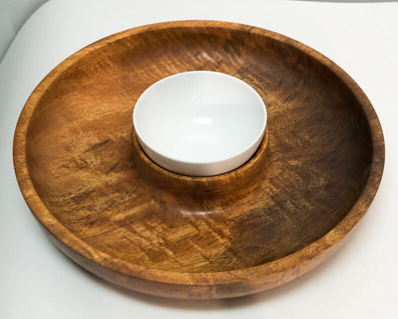Wooden Chip and Dip Platter Hand Turned Chip and Dip Etsy