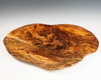 Spalted Mango Wood Bowl | Free Edge Decorative Plate | Natural Art Centerpiece | Hand-Turned Wooden Bowl for Table or Wall 2517