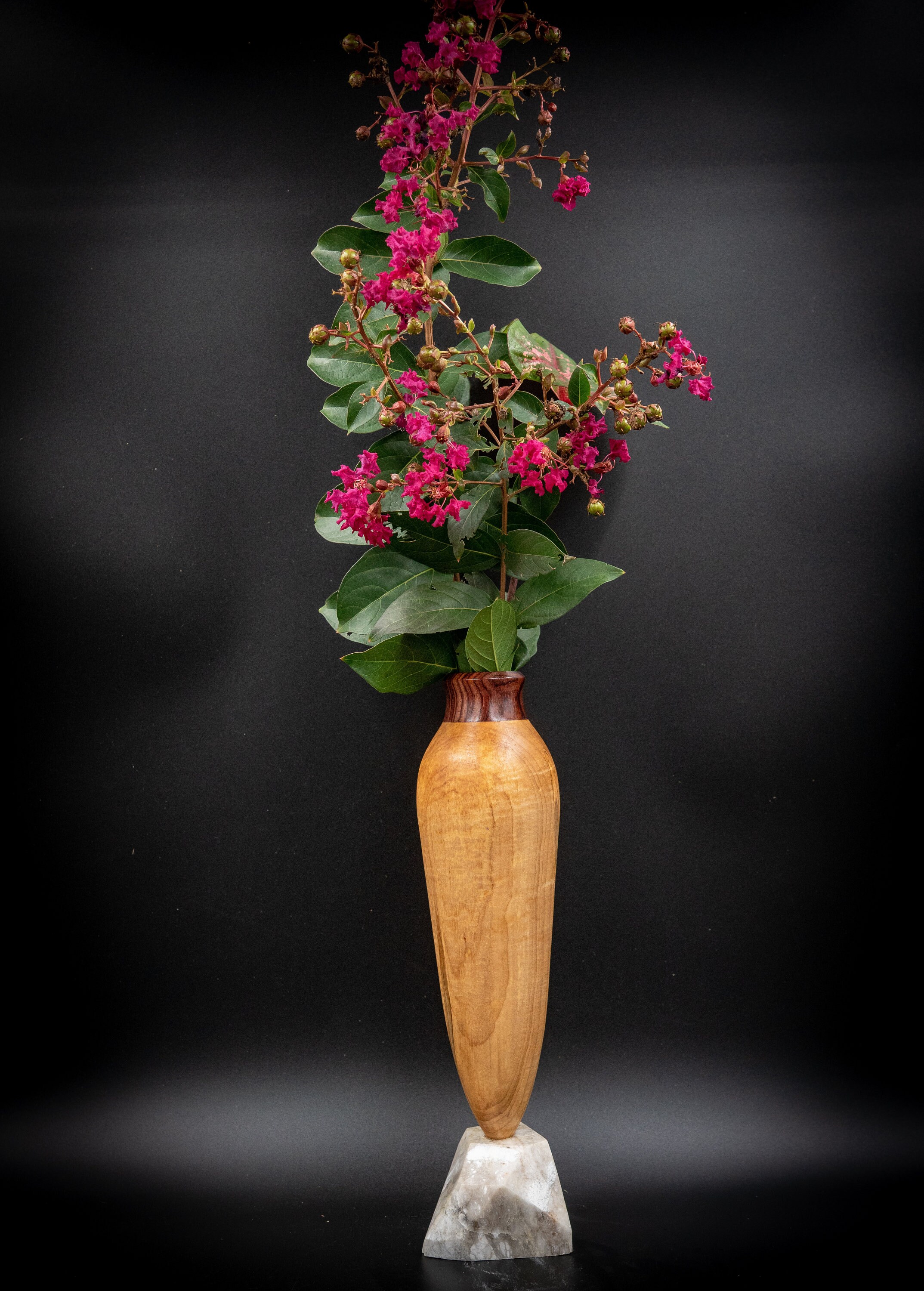 Handmade Turned Wooden Alabaster Bud Vase Flower Vase Weed Pot Etsy