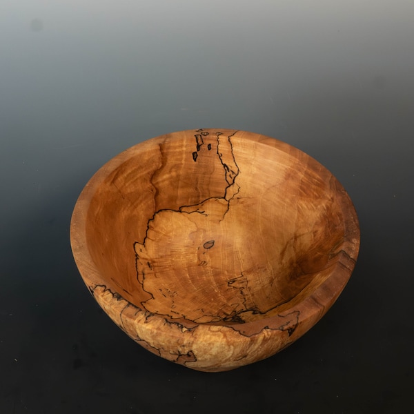 Handcrafted Spalted Maple Wood Bowl - Elegant Centerpiece for Rustic Home Decor, Natural Wood Serving Dish, Artisan Kitchenware 2344