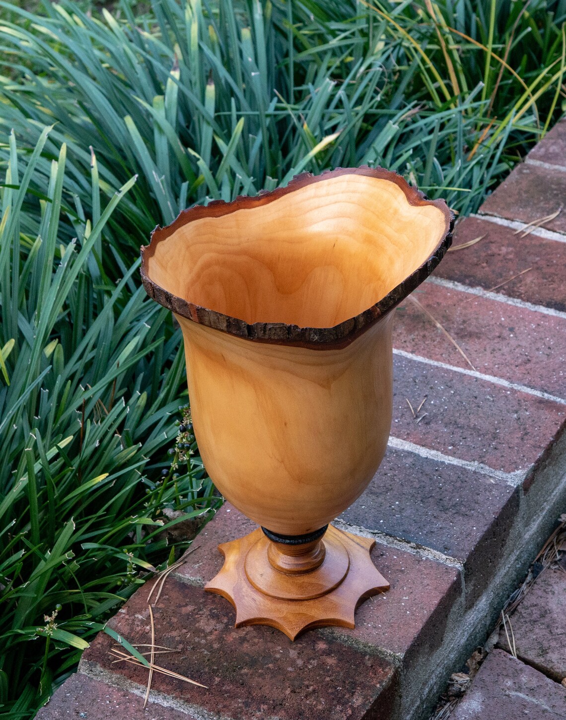 Apple Natural Edge Live Edge Vase Goblet Bowl Wooden Vase Hand Etsy