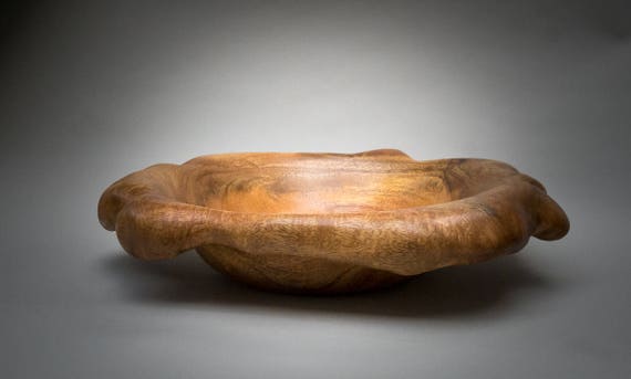 Unique Turned Carved Mango Wood Bowl Fruit Bowl Candy Bowl Free
