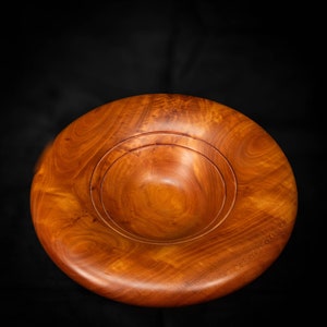 Premium Cherry Wood Bowl Hand turned Serving Dish - Unique Artisan Crafted Decorative Centerpiece  Home Decor Wavy bowl footed bowl 0269