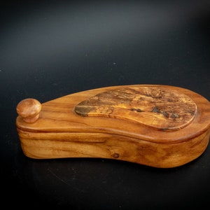 Unique Handmade Wooden Keepsake Jewerly Swing Lid Box 0073 h