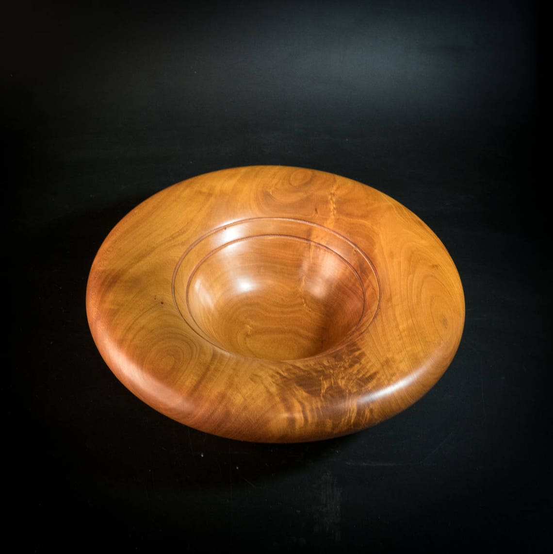 Unique Turned Carved Cherry Wood Bowl Decorated Bowl Handmade Etsy