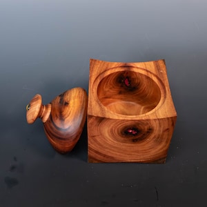 Handcrafted Honduras Mahogany Square Box Elegant Jewelry Keeper Artisan Wooden Container Heirloom Quality Keepsake Unique Gift Idea 2274