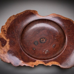 Red Mallee burl natural edge hand turned bowl ID # 0255