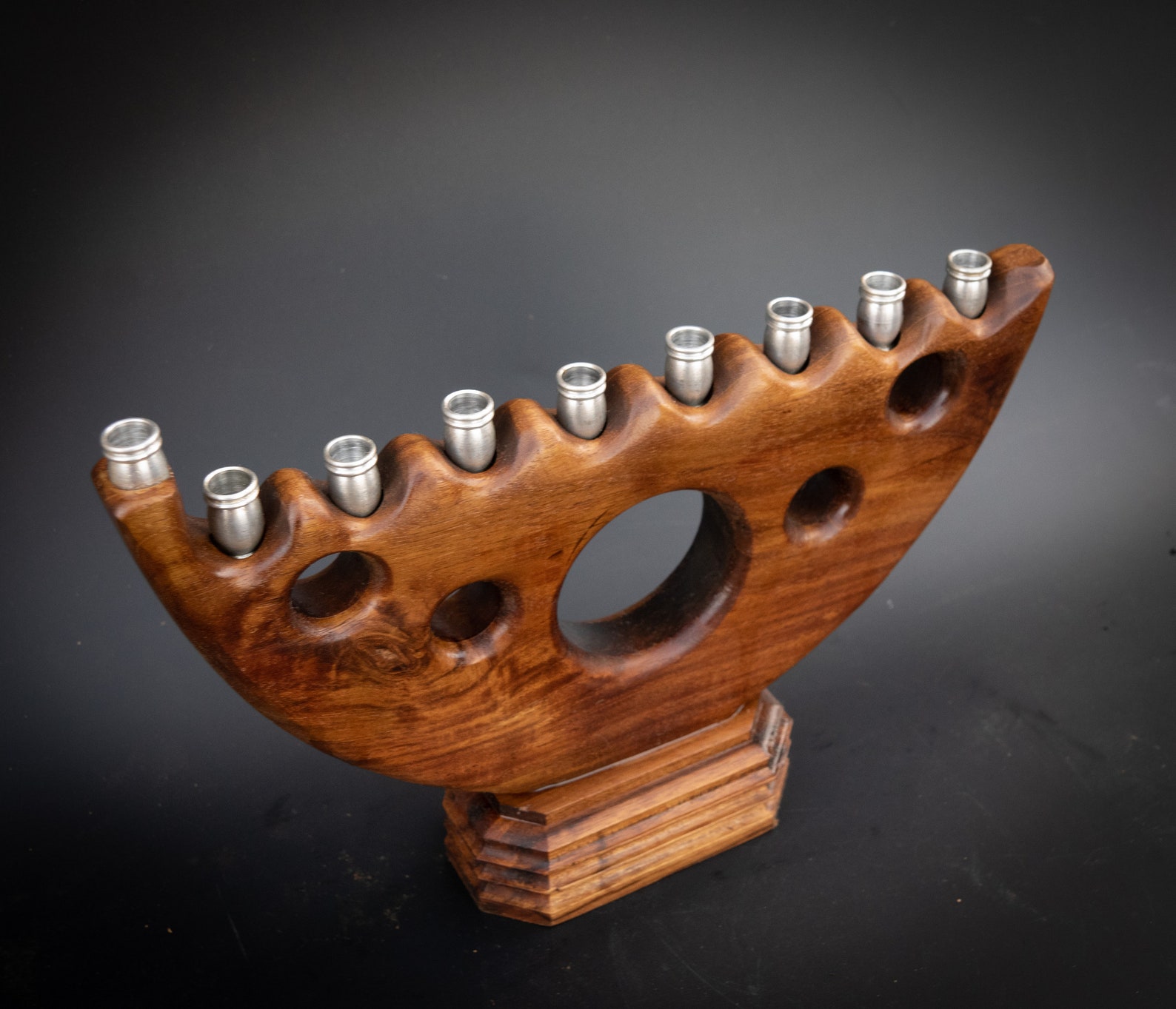 Modern Wood Menorah Hanukkah Candle Holder Jewish Hanukkah Etsy