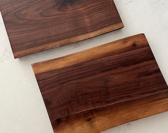 Walnut Charcuterie Board, Double Live Edge Cheese Board, Kitchen Decor