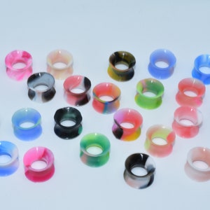 Multi Coloured Silicone Flesh Tunnel