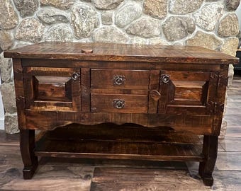 Cross Creek vintage style storage cabinet/made from recycled wood/farm wood/rustic wooden storage cabinet.