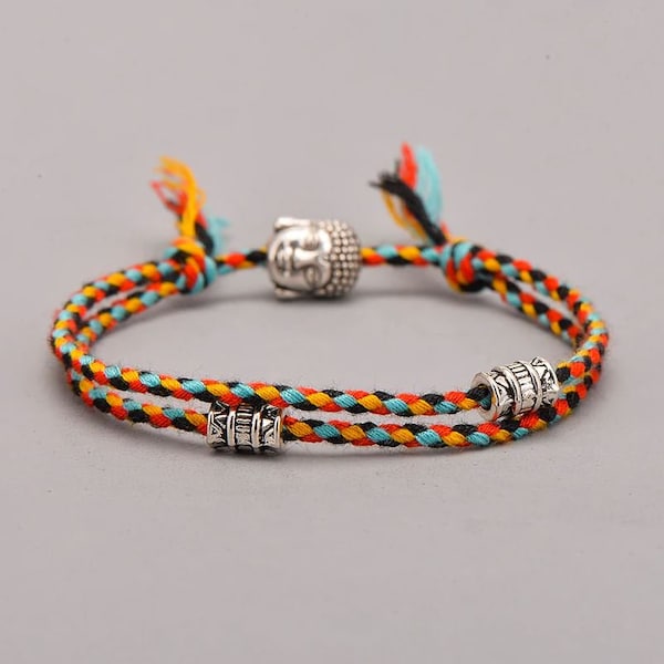 Multicolour Tibetan Buddhist Lucky Rope Bracelet