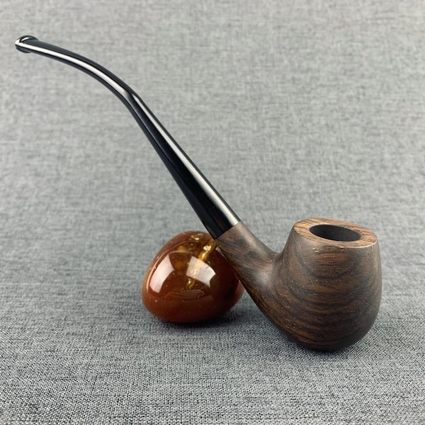 FINNIKOX Ebony Tobacco pipe Wooden pipe Handcrafted Tobacciana pipe Wood Pipes Smoking Pipe Wood smoking pipe with Ebony