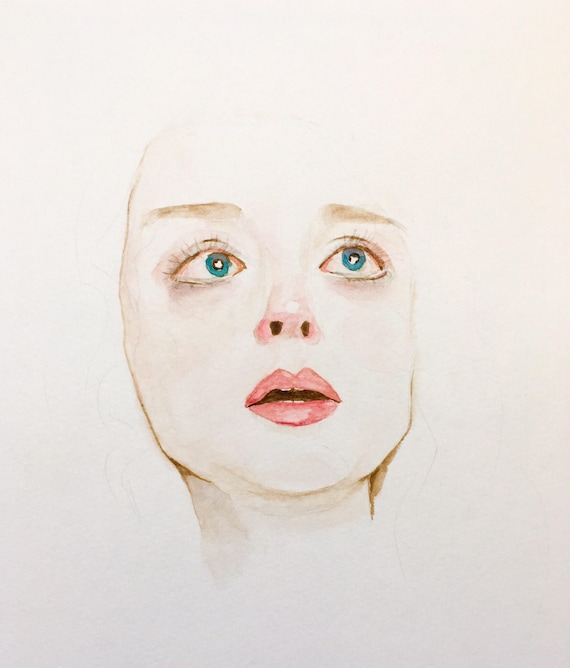 Aquarell Portrait Frau Gesicht Etsy