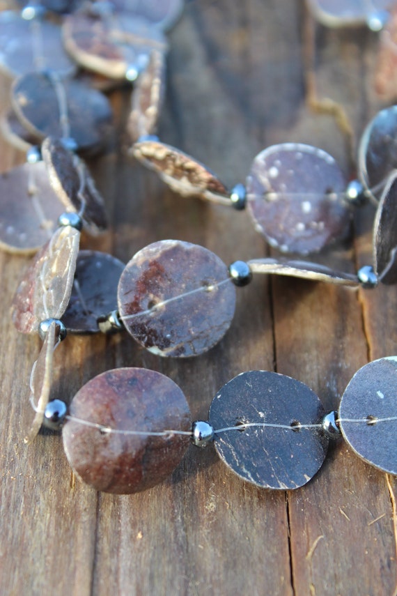 Multi-Strand Sea-Themed Necklace with Stone Beads /& Tiny Shells