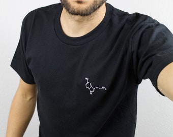 Molécule de sérotonine T-Shirt Brodé Unisexe