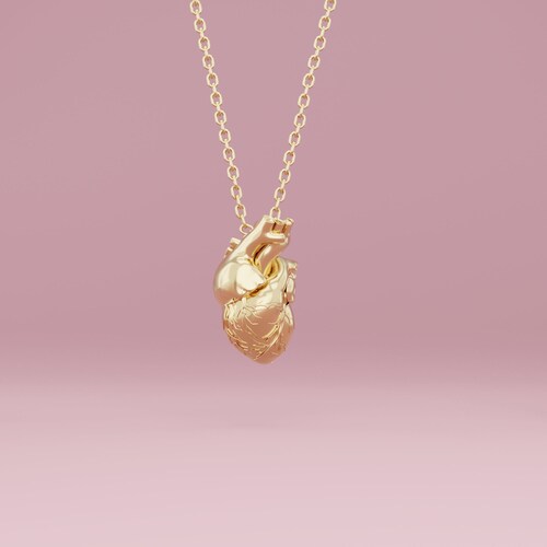 Anatomical Human Heart Necklace Handmade Necklace Anatomical Etsy