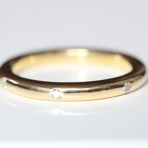 18k Gold Diamond Vintage Eternity Band Ring, Size 8.5 US-R1217