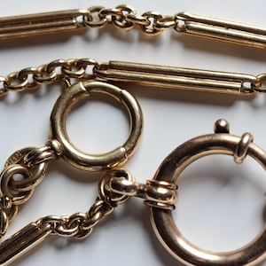 14k Solid Gold Antique Elongated Fancy Link Chain-N0312