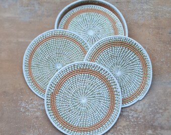 10" W (25.4cm Width)  Rwandan sisal set of 6 placemats