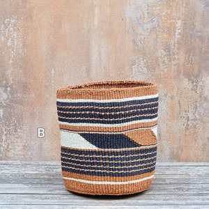 TAMADUNI: 9W x 9H Geometric fine weave sisal basket image 3