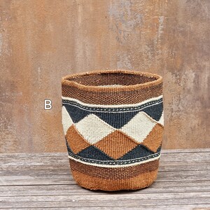 TAMADUNI: 9W x 9H Geometric fine weave sisal basket image 3