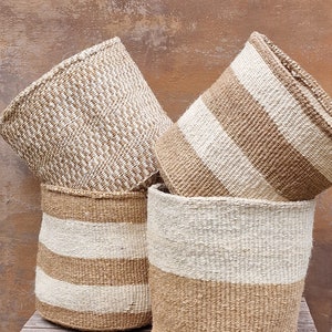 HAWA: 12&quot;L x 12&quot;H Cesta de sisal natural/cesta de armazenamento/cesta de plantador