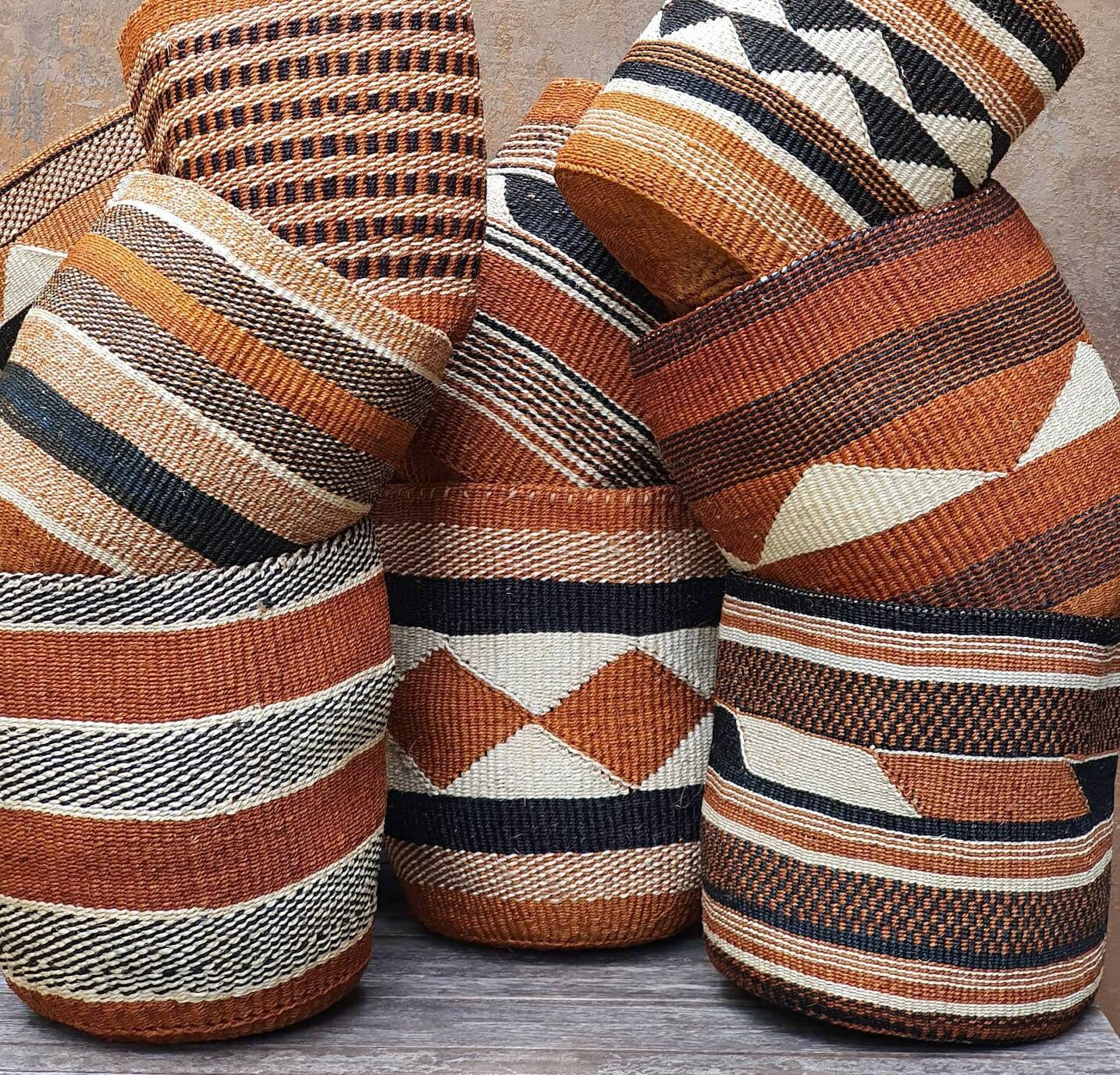 TAMADUNI:  Geometric earthy fine weave sisal baskets