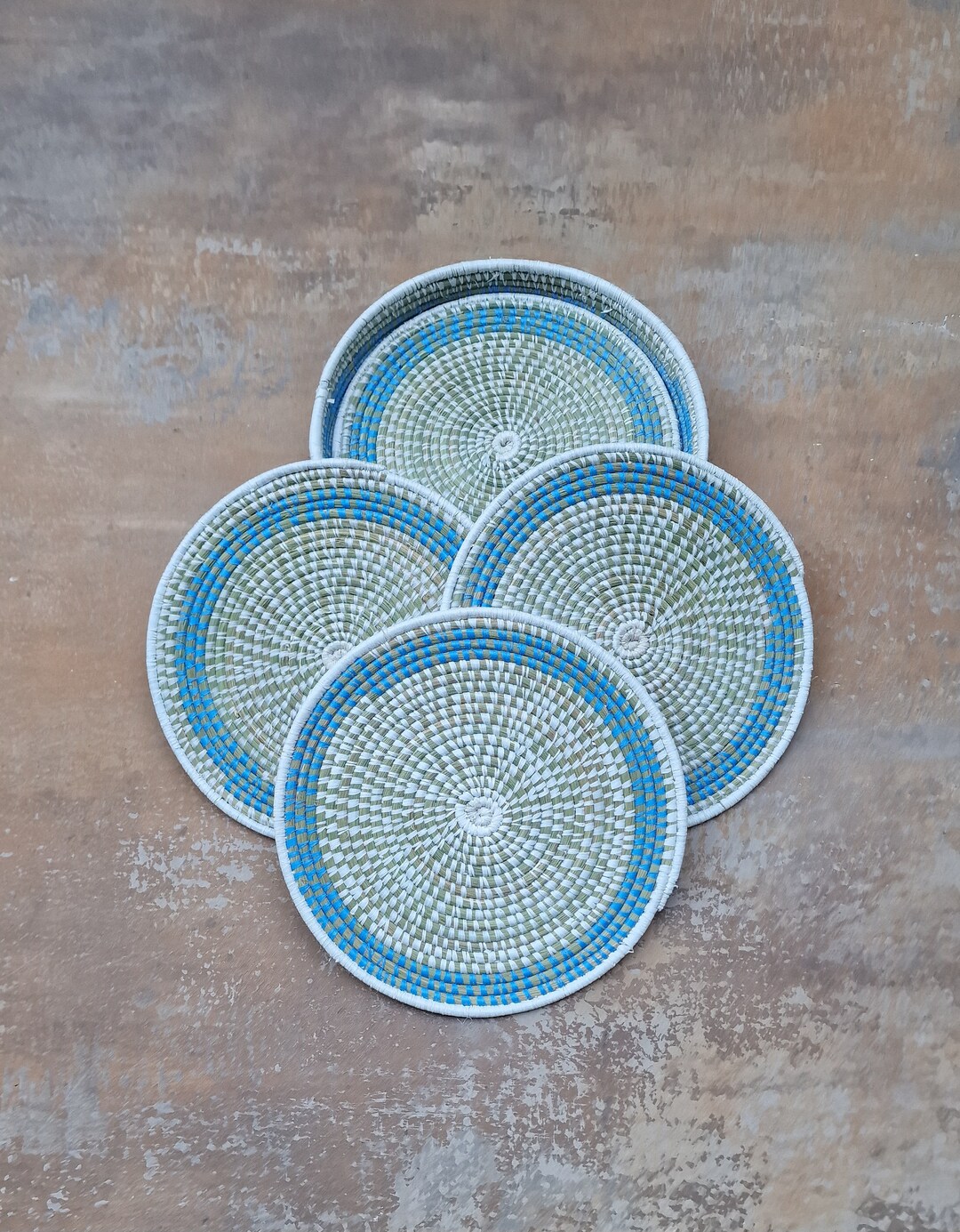 10w 25.4cm Width Rwanda Sweetgrass Set of 6 Placemats Etsy