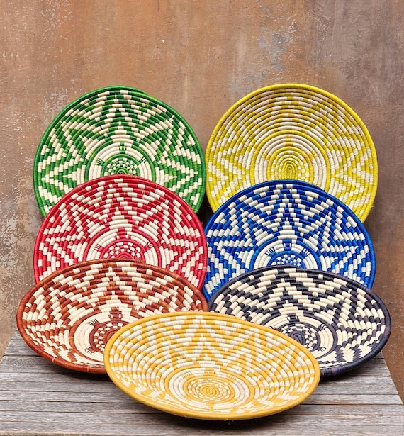 KOBE: 幅13インチ (幅33 cm) 亀かごボウル / フルーツボウル / 壁飾り 