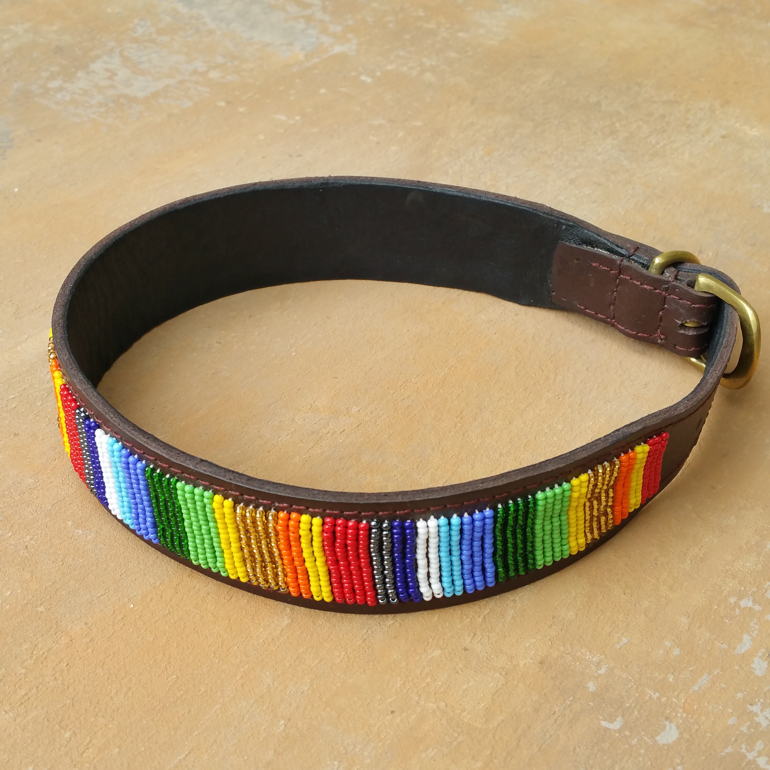 MALINDI Kenya beaded dog collar Leather beaded dog Etsy