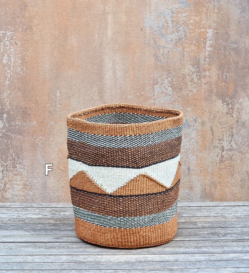 TAMADUNI: 9W x 9H Geometric fine weave sisal basket image 7