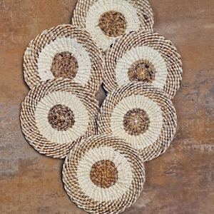 Set of 6 - sisal and banana fibre coasters / Coasters