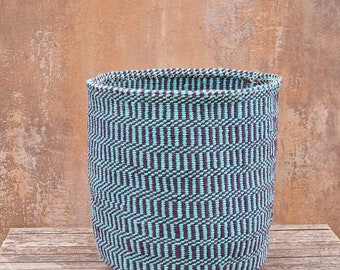 PENDO: 11"W x 12"H  Recycled wool & sisal basket / Storage basket /