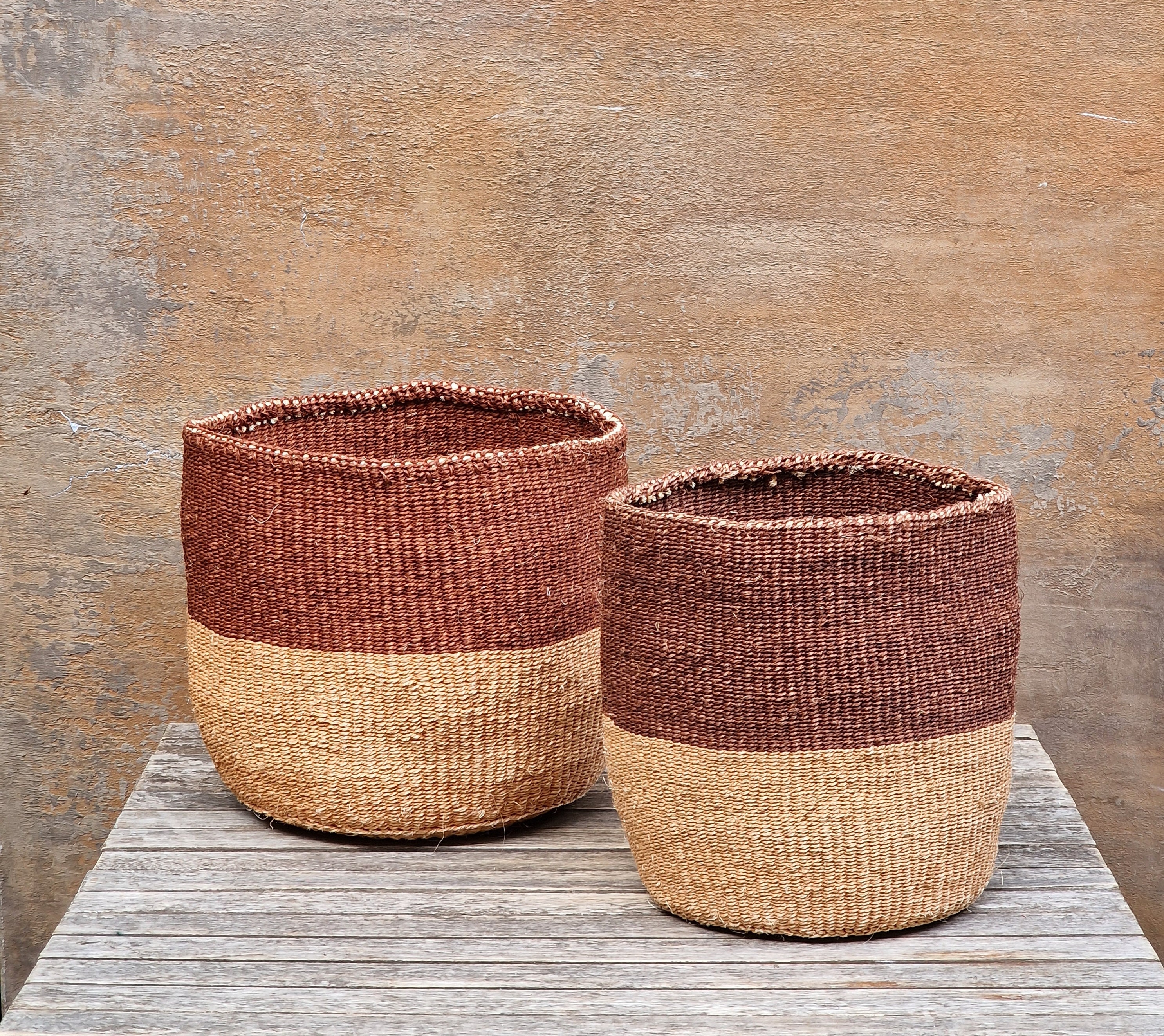 Panier Rangement Sisal Kenya - Pot De Fleurs Tissé Main - Artisanat Africain - Commerce équitable
