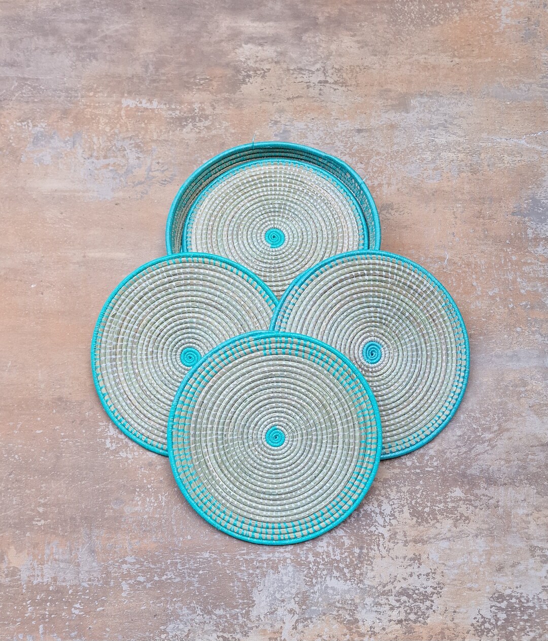 10w 25.4cm Width Rwanda Sweetgrass Set of 6 Placemats Etsy